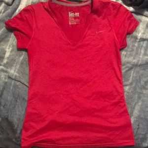 Nike dark pink small dri fit vneck